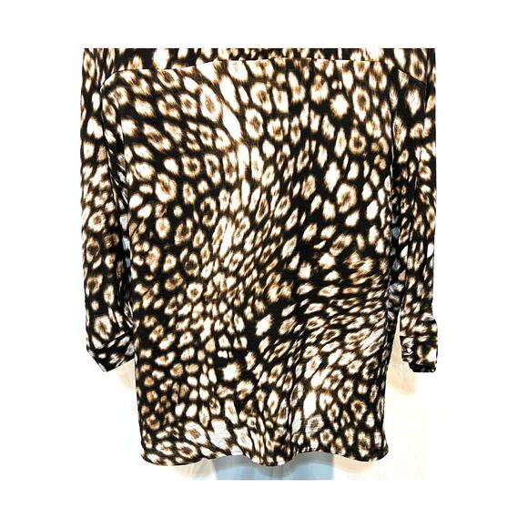 Vero Moda Top Womens 16 Plus Animal Print Button-Up Woven Relaxed Fit NEW! - Picture 7 of 13